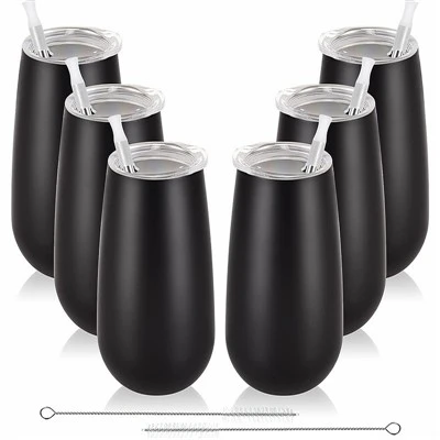 6oz gepersonaliseerde roestvrijstalen champagne fluit