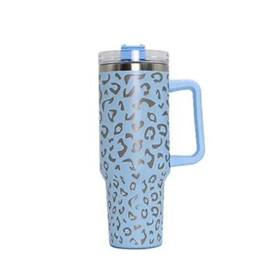 Volledige laser gegraveerde luipaard roestvrijstalen tumbler 40oz